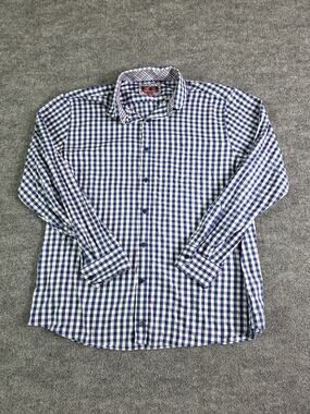 Johnston & Murphy Men's 2XL Plaid Long Sleeve Button Up XC4 Extreme Comfort XXL